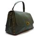 Жіноча шкіряна сумка Italian fabric bags 2132 d.gray, Зелений, Шкіра, Клапан