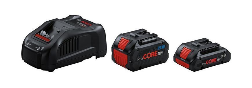 Комплект аккумуляторов Bosch 2xProCORE18V 4.0Ah + 5.5Ah + зарядное устройство GAL 1880 CV Professional