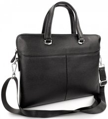 Шкіряна чоловіча сумка для ноутбука та документів Tiding Bag N12589 чорна, Черный