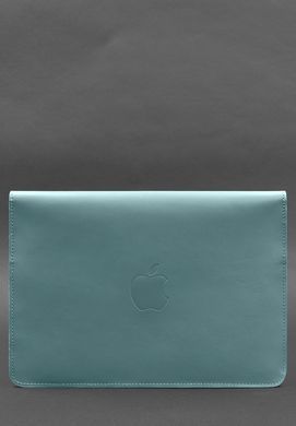 Шкіряний чохол-конверт на магнітах для MacBook 15-16 дюйм Бірюзовий, Бирюзовый