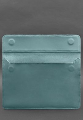 Шкіряний чохол-конверт на магнітах для MacBook 15-16 дюйм Бірюзовий, Бирюзовый