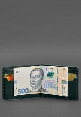 Шкіряне портмоне 13.0 затискач зелений краст, Зелений, натуральна шкіра Crazy Horse