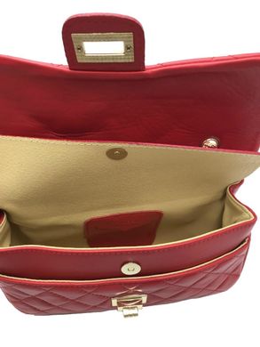 Жіноча шкіряна сумка-клатч Italian fabric bags 0144.1 red
