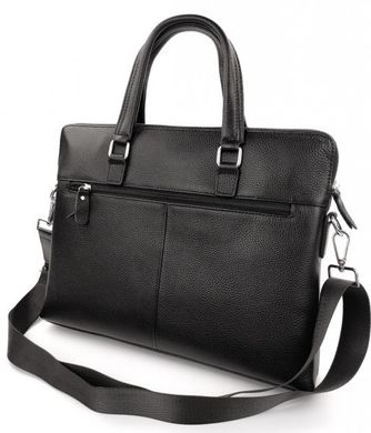 Шкіряна чоловіча сумка для ноутбука та документів Tiding Bag N12589 чорна, Черный