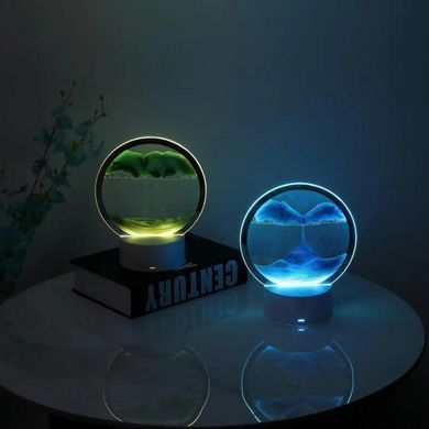 Ночник 3D зыбучие пески с Led подсветкой 7 режимов Gray песок