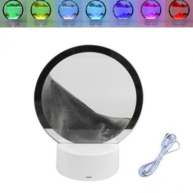 Ночник 3D зыбучие пески с Led подсветкой 7 режимов Gray песок