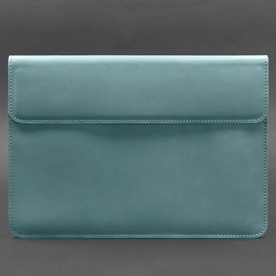 Шкіряний чохол-конверт на магнітах для MacBook 15-16 дюйм Бірюзовий, Бирюзовый
