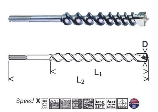 Свердло по бетону Bosch SDS-max Speed X 52/400/520 мм (2608586807)