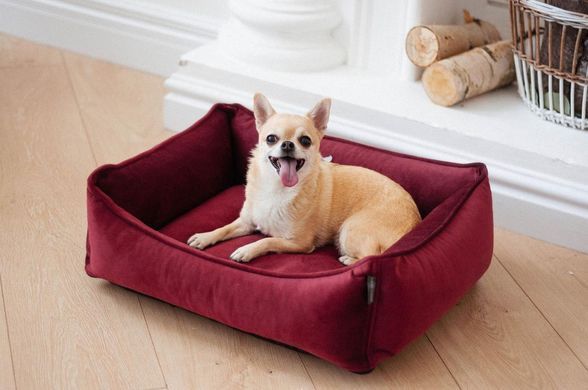 Лежак для собак та котів Sweet Dreams Velour Bordo L - 90х60х25см