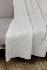 Плед вязаный Cotton молочный 120x200см