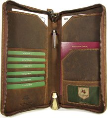 Кожаный кошелек для путешествий (тревелер) Visconti 728 OIL TAN