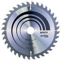 Пильный диск по дереву Bosch Optiline Wood 230 мм 36 зубов (2608640628)