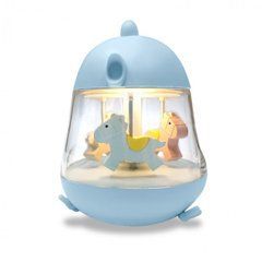 Музыкальный Ночник аккумуляторный Цыпленок Карусель (Голубой)