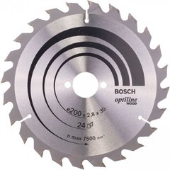 Пиляльний диск Bosch Optiline Wood 200×2,8×30 мм, 24 ATB (2608640618)