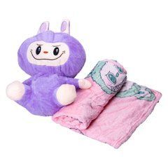 Мягкая игрушка-плед, подушка 3 в 1 Лабубу 50 см Фиолетовый ТМ COLORFUL HOME LAB2V