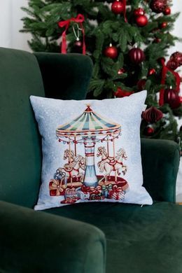 Новогодняя декоративная подушка Carousel Карусель 45х45см