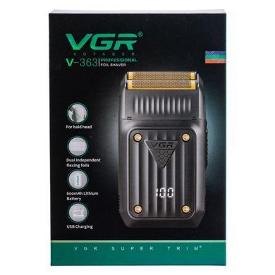 Электробритва мужская шейвер с двойным лезвием и LED-дисплеем VGR V-363