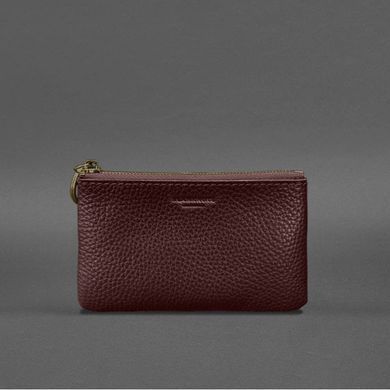 Кожаная монетница / мини-косметичка 3.0 бордовый флотар