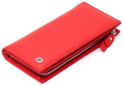 Червоний гаманець з натуральної шкіри з блоком для карт ST Leather ST1431, Червоний