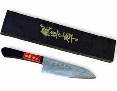 Нож кухонный Santoku 170 мм лезвие, VG10 Damascus 61HRC, (1115269) мастера SHIGEKI TANAKA, HONMAMON