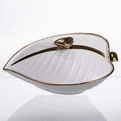 Супница 800 (мл) кастрюля 26&times;18&times;14 (см) с крышкой Белый с золотом