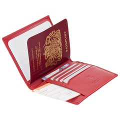 Обложка для паспорта кожаная Visconti 2201 RED красная