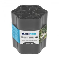 Cellfast Стрічка газонна, бордюрна, хвиляста, 20см x 9м, графіт, Графит