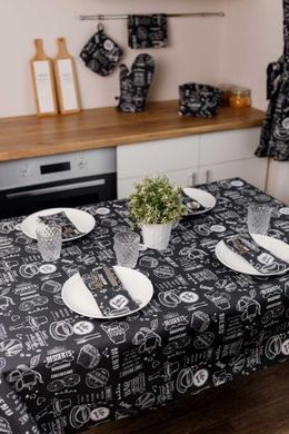 Скатертина на стіл Breakfast black 136х120 см, Черный, 136