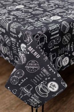 Скатертина на стіл Breakfast black 136х120 см, Черный, 136