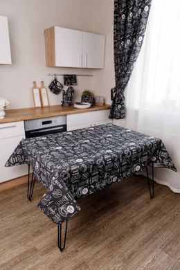 Скатертина на стіл Breakfast black 136х120 см, Черный, 136