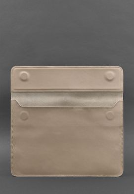 Кожаный чехол-конверт на магнитах для MacBook 13 Светло-бежевый