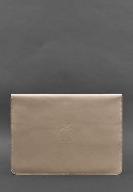 Кожаный чехол-конверт на магнитах для MacBook 13 Светло-бежевый