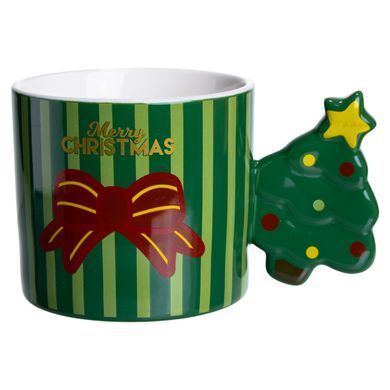 Чашка фарфоровая новогодняя Merry Christmas 350 (мл) Зеленая Yiwu FM-CS-51GR