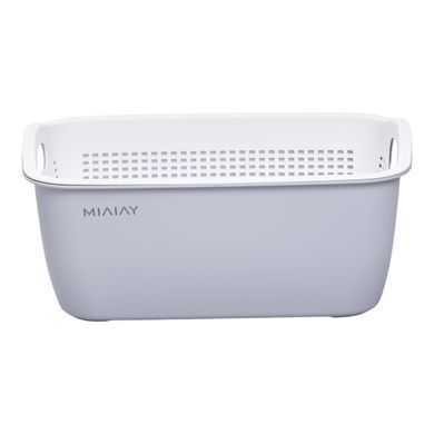 Корзина-друшлак 2 в 1 для мытья овощей, фруктов и зелени 32&times;23&times;13 (см) Белый HP-45-5W