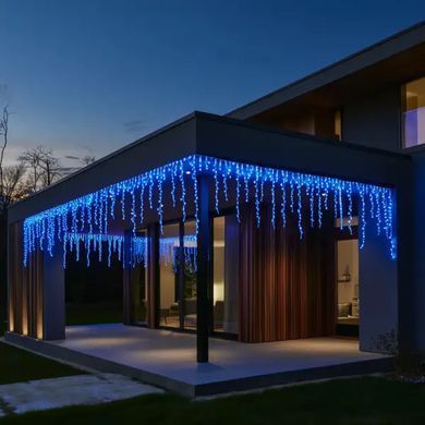 Вулична гірлянда Бахрома 25 м 405 LED гірлянда штора білий провід Синій 25MWBL