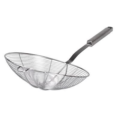 Шумовка из нержавеющей стали с ручкой &Oslash; 14 см для фритюра HP-19-16-14CM