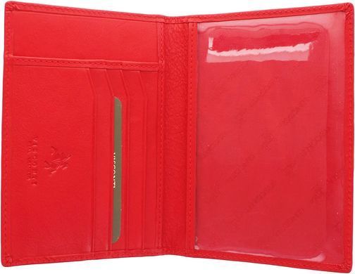Обкладинка для паспорта шкіряна Visconti 2201 RED червона