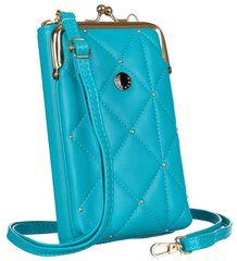 Сумка-кошелек женская из экокожи с карманом для телефона Peterson PTN M-06 голубой
