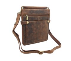 Чоловічі шкіряні сумки Visconti 18512 - Neo (M) Slim Bag Oil Tan, Коричневий, Шкіра, Блискавка