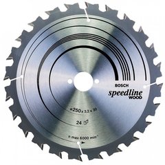 Пиляльний диск Bosch Speedline Wood 250×3,2×30 мм, 24 ATB (2608640680)