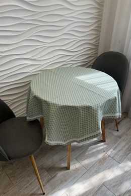 Скатерть с кружевом Вензель верде 110х134см