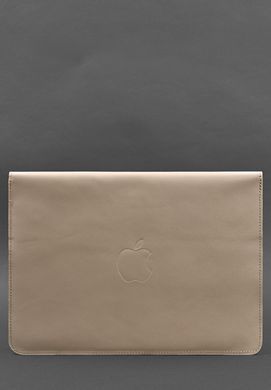 Шкіряний чохол-конверт на магнітах для MacBook Pro 16" Світло-бежевий, Бежевий