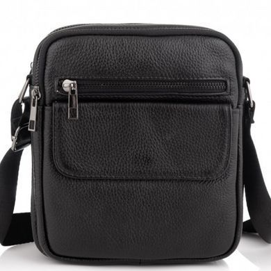 Кожаная мужская сумка 17х21х5, барсетка через плечо Tiding Bag 4134A черная