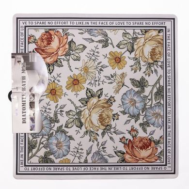 Коврик для ванной комнаты Flowers 58*58 см диатомитовый HP-42-7