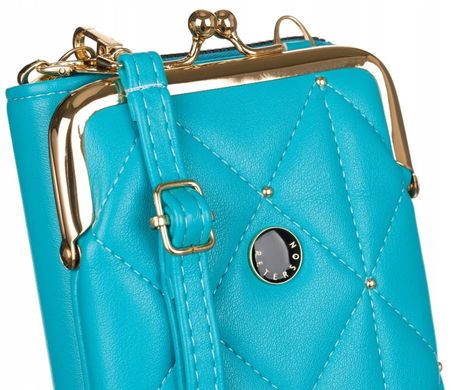Сумка-гаманець жіноча із екошкіри з кишенею для телефону Peterson PTN M-06 блакитний