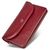 Темно-рожевий жіночий гаманець-клатч з натуральної шкіри з клапаном на кнопці ST Leather ST023, Бордовый