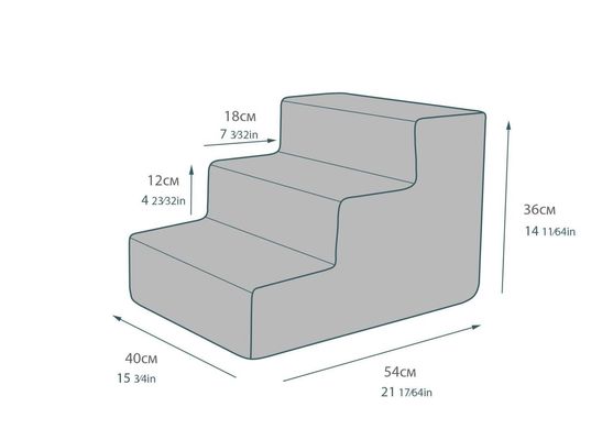 Сходинки для собак Graphite 3х-рівневі 54х40х36 см