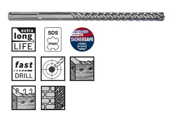 Набір бурів Bosch SDS-max-8X, 24 x 400 x 520 мм (5 шт) (2608578704)
