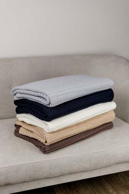 Плед вязаный Cotton серый 120x200см