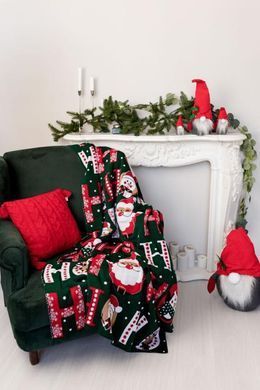 Новогодний плед вязаный "Ho-Ho-Ho" 90х130 см
